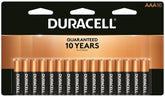 Duracell MN2400B16 Battery, 1.5 V Battery, AAA Battery, Alkaline, Manganese Dioxide, Rechargeable: No